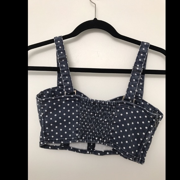 Forever 21 denim polka for crop top size xs - Picture 2 of 3